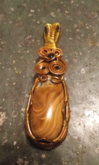 Petrified Wood in copper and brass